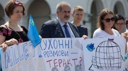 В Киеве состоялась акция в поддержку крымскотатарских политзаключенных