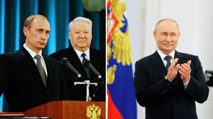 Владимир Путин в 2000 и 2024 годах