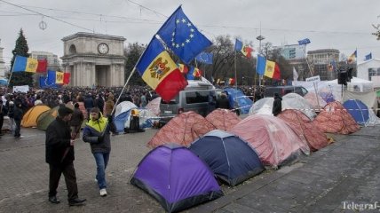 В Кишиневе прошли антиправительственные протесты