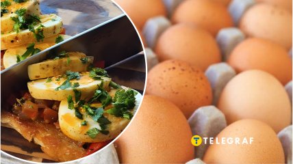 Бутерброд с яйцами и овощами