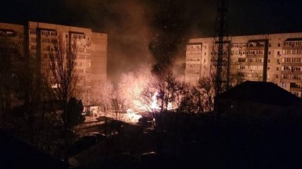 Пожежа після обстрілу Миколаєва
