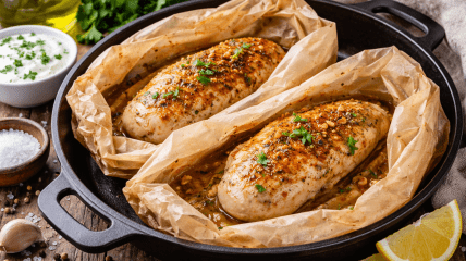 Соковите філе у пергаменті