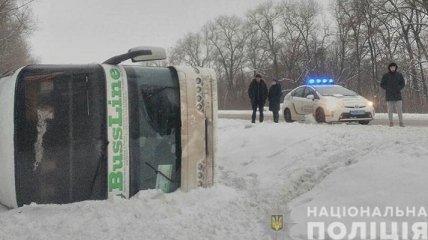 Автобус "Киев-Москва" перевернулся на Черниговщине 