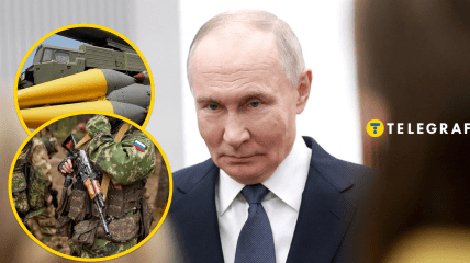 Владимир Путин, российский солдат и ракета "Орешник"