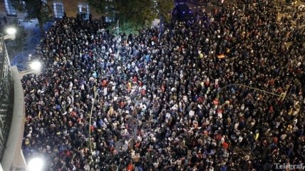 Протест в Мадриде перерос в столкновения демонстрантов с полицией