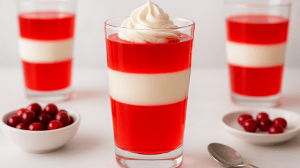 Новогодняя сказка в бокале: желе с нежным творожным кремом (видео)