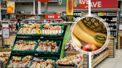 Полки со свежими продуктами привлекают покупателей