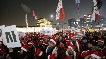 В Южной Корее 250 тысяч человек вышли на протест