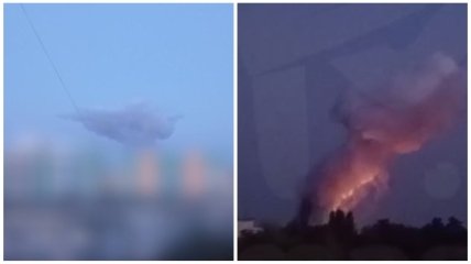 На місці вибухів видніється густий дим