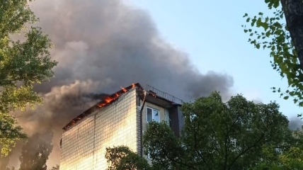 Пожар в Голосеевском районе Киева