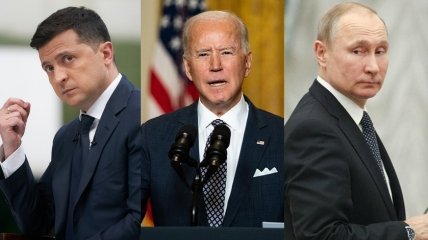 Владимир Зеленский, Джо Байден и Владимир Путин