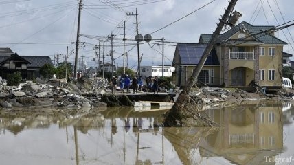 Японский город Осака затопило из-за прорыва дамбы