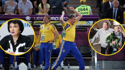 Ірина Дерюгіна та Олег Блохін із дружиною Анжелою