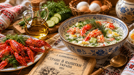 Холодник с раками и оливковым маслом