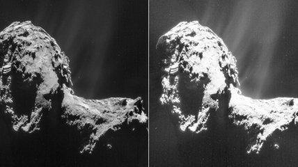 Зонд Rosetta показал темную сторону кометы  