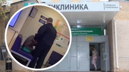 У Росії охоронець намагався вигнати стареньку з приміщення поліклініки