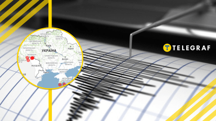 Карта Украины и сейсмограф