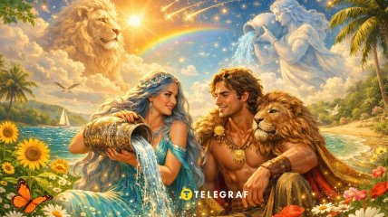 Знаки Зодиака Водолей и Лев
