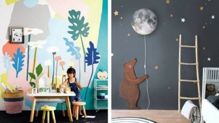 Роспись стен, потолка и мебели в детской комнате.