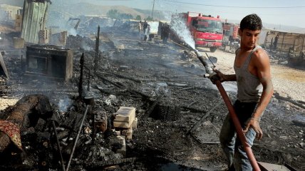 В Ливане сгорел лагерь для сирийских беженцев