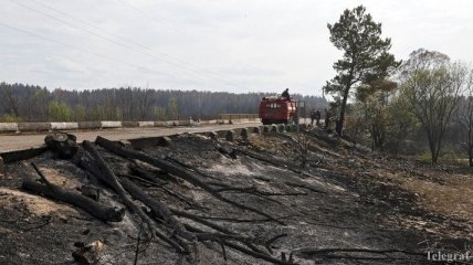 ГСЧС: Под Чернобылем продолжают тушить пожар