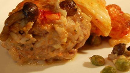 Тефтели запеченные с макаронами