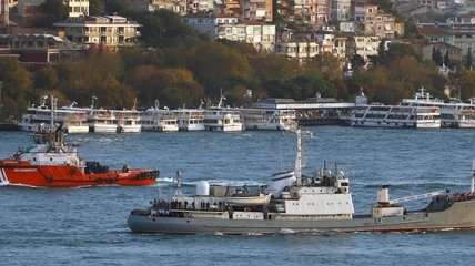Российский военный корабль затонул в Черном море