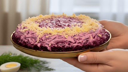 Салат з оселедцем, буряком та яблуком