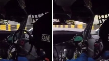 У гонщика на полном ходу отвалился руль (видео)