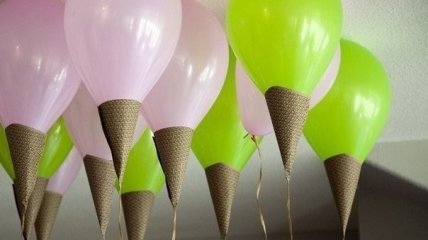 Идея для детского праздника: Мороженое из воздушных шариков
