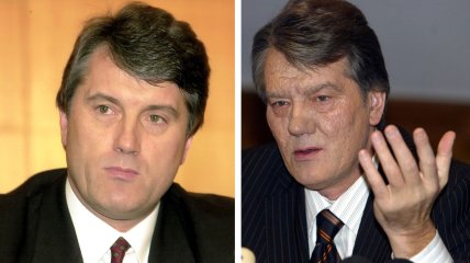 Віктор Ющенко до і після отруєння