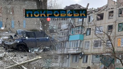 В Покровске в результате обстрела 15 февраля частично разрушен пятиэтажный дом
