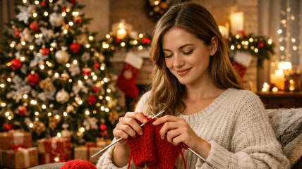 Дівчина в'яже