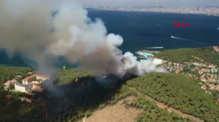 Пожар на острове возле Стамбула