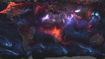 NASA показала карту облаков мелкой пыли, которые окутывают Землю
