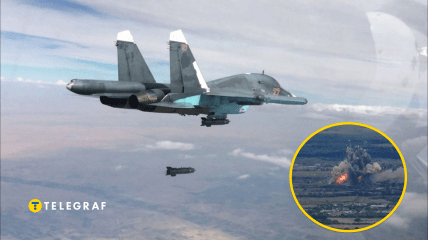 Российский самолет выпустил бомбу