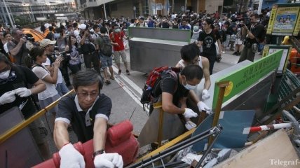 В центре Гонконга произошли столкновения демонстрантов