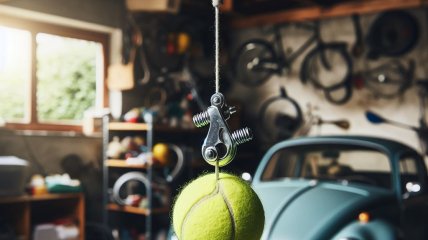 Теннисный мячик в гараже может пригодиться для авто