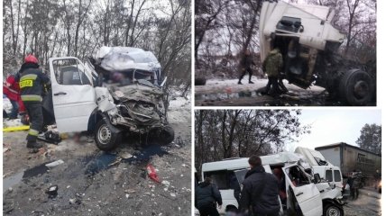 Последствия ДТП близ Брусилова Черниговской области