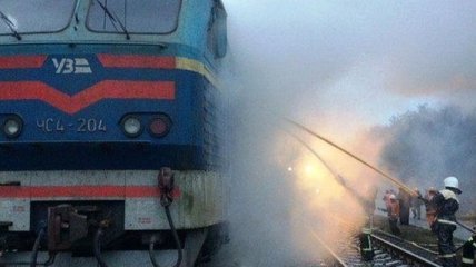 В Черниговской области горел локомотив электропоезда