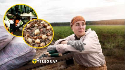 Фермерка та овочі