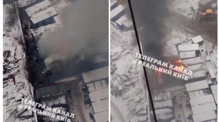 Масштабный пожар наблюдают жители Киева