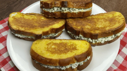 Гренки с творожной начинкой