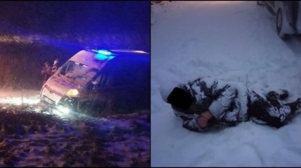 "Скорая" застряла в пути к сломавшему ногу мужчине: фото и видео снежного ЧП под Балаклеей