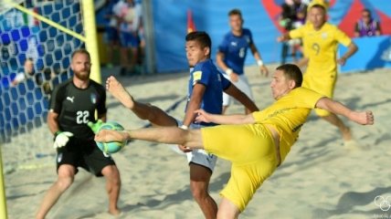 Сборная Украины по пляжному футболу проиграла России на Европейских играх-2019