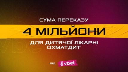 4 млн грн для "Охматдиту": Vbet долучився до збору