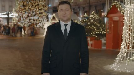 Володимир Зеленський під час вітання напередодні Нового року
