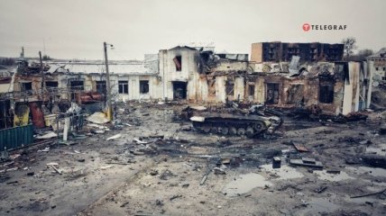 Изуродованные улицы украинского городка