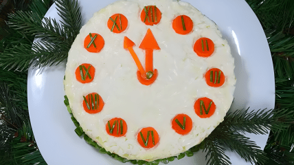 Салат Часы на Новый год