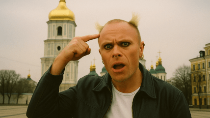 Таким побачив ШІ шоумена гурту Кіта Флінта на Софійській площі